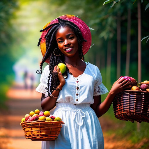 african woman carrying basket on head