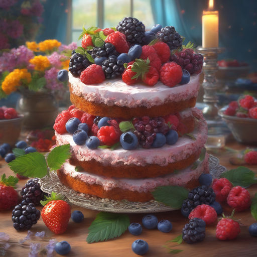 Close up of slice of berry cake on a white plate near beautiful tulips  flowers. holiday. birthday cake. 19935514 Stock Photo at Vecteezy