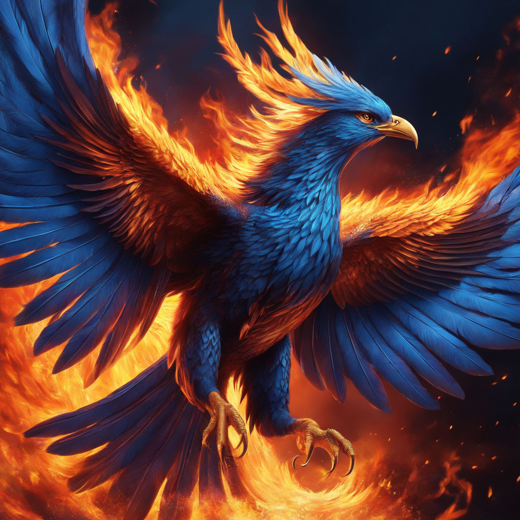 blue fire phoenix logo