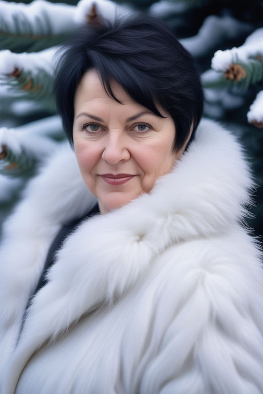 Close-up portrait photography. an asian mature woman with black