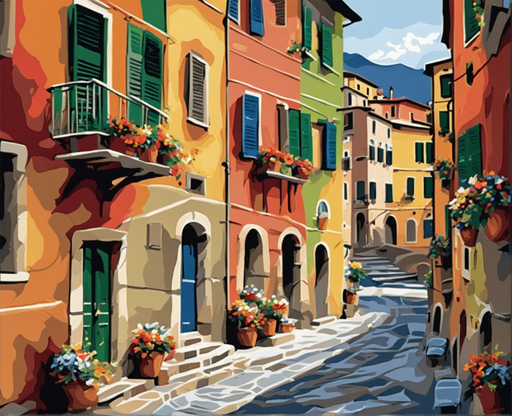 Italian Street Paint by Numbers