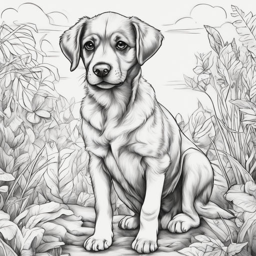 Desenho de Cachorro Para Colorir - Loja de Prompts