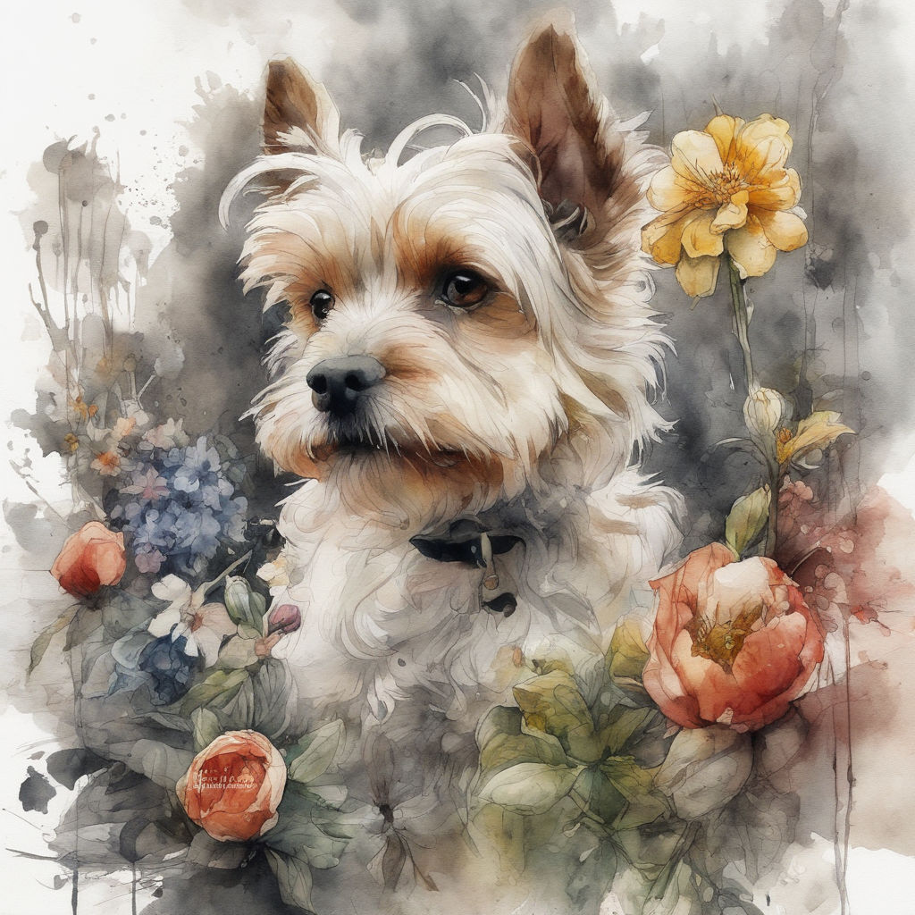  Yorkshire Terrier on Vintage Haute Couture Inspired