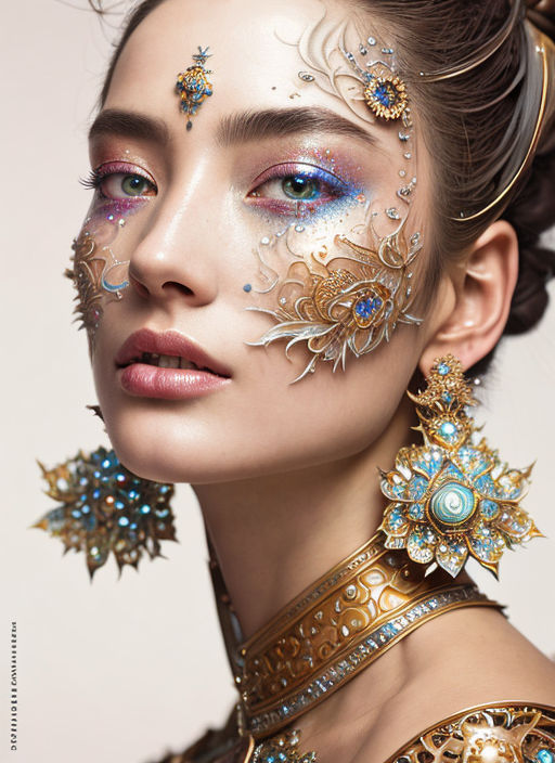 Beautful strass.  Rhinestone makeup, Catwalk makeup, Fantasy makeup