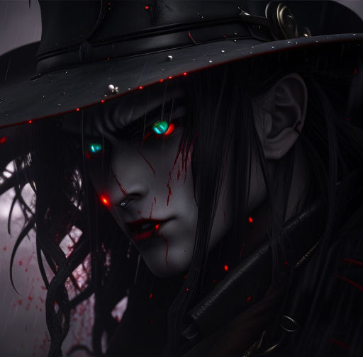 Vampire hunter D, faint, face, soft, smiles, hat, HD wallpaper