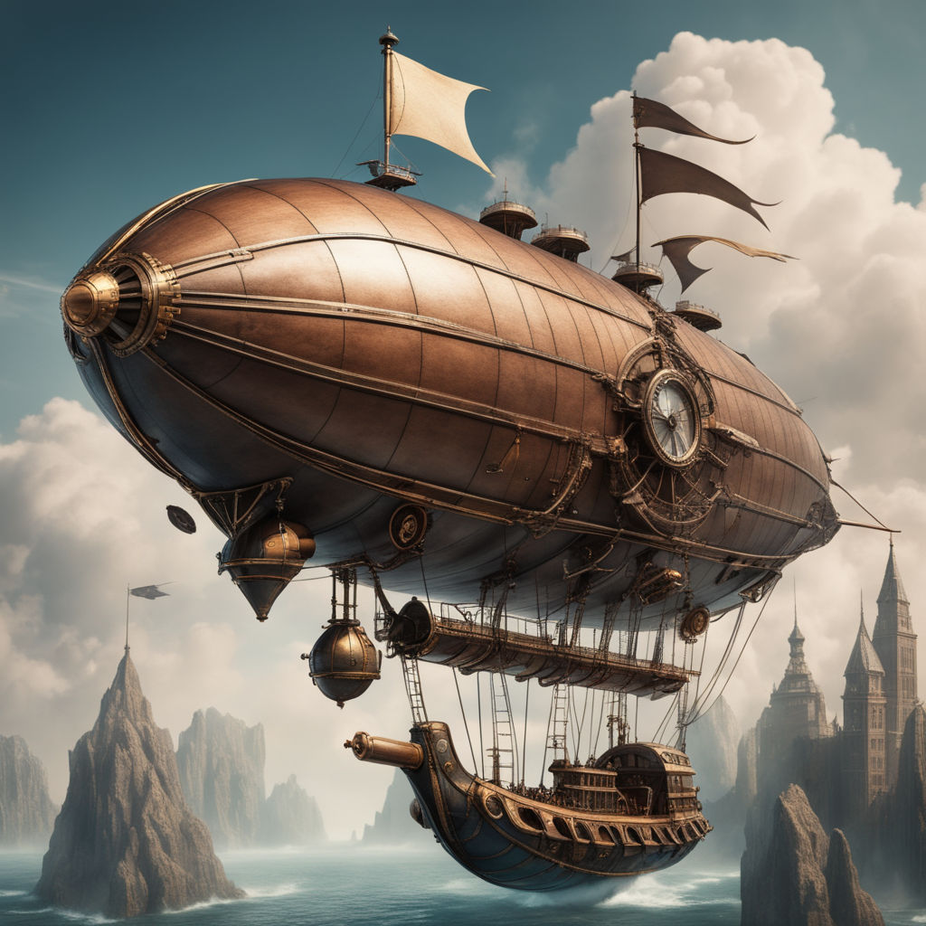 steampunk flying ship