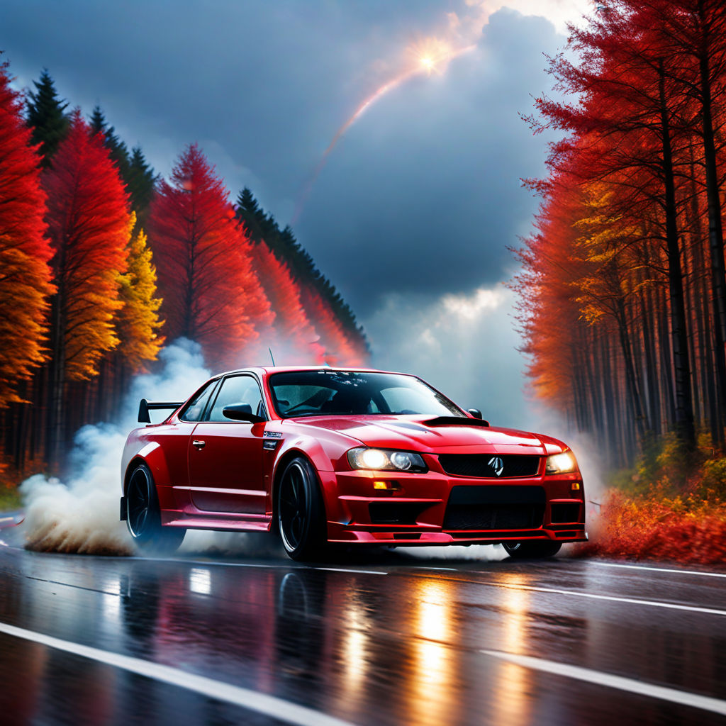 red nissan skyline wallpaper