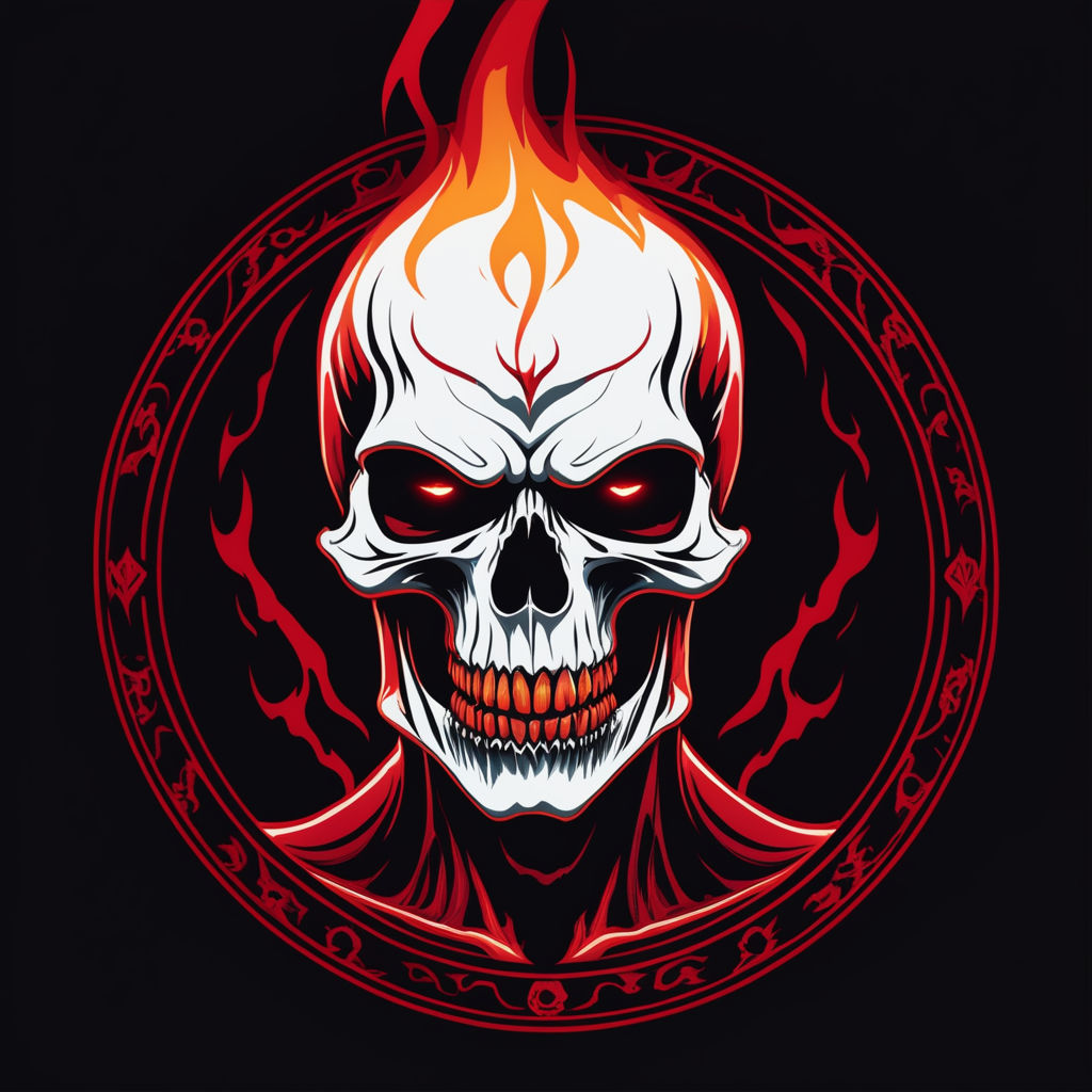 red fire skull logo