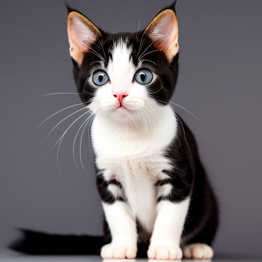 white cat with black spots