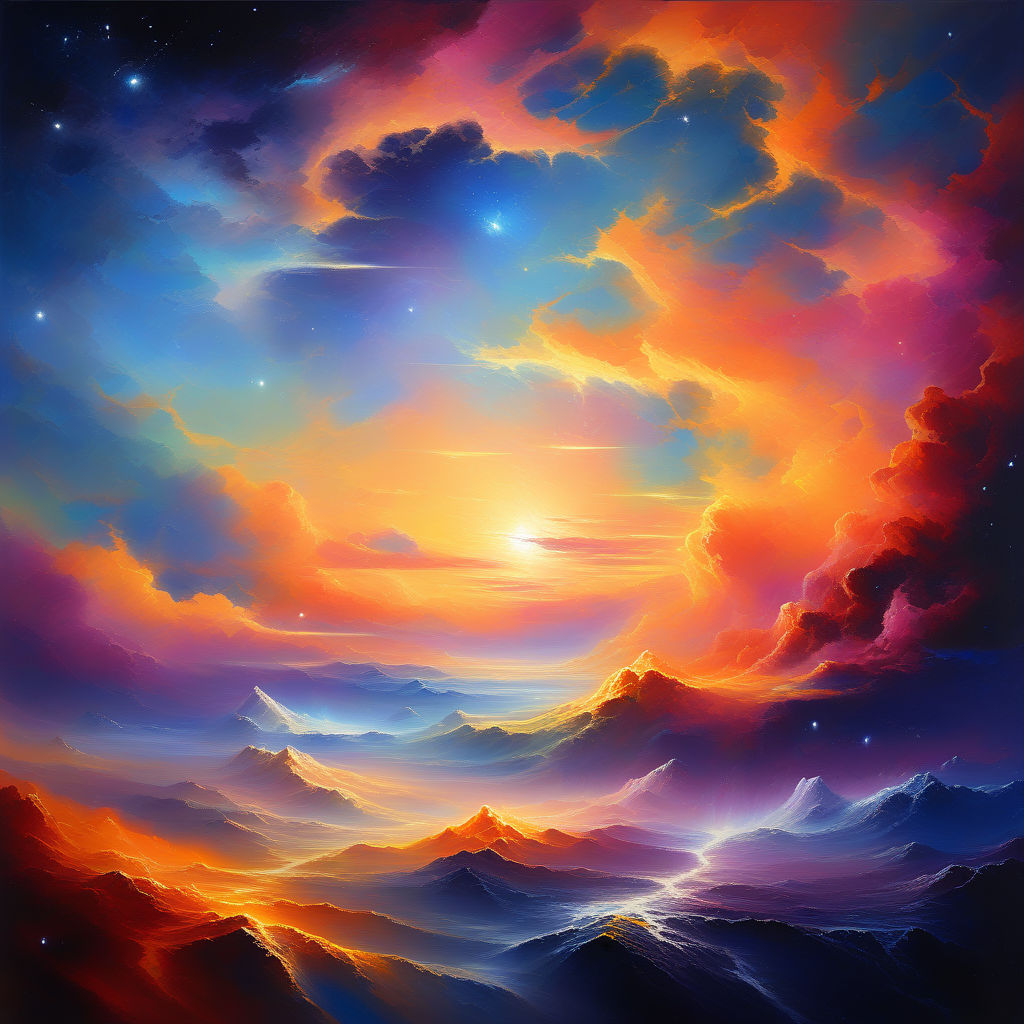 Colorful sky concept. Stunning sunset with vibrant twilight sky and clouds   – MasterBundles