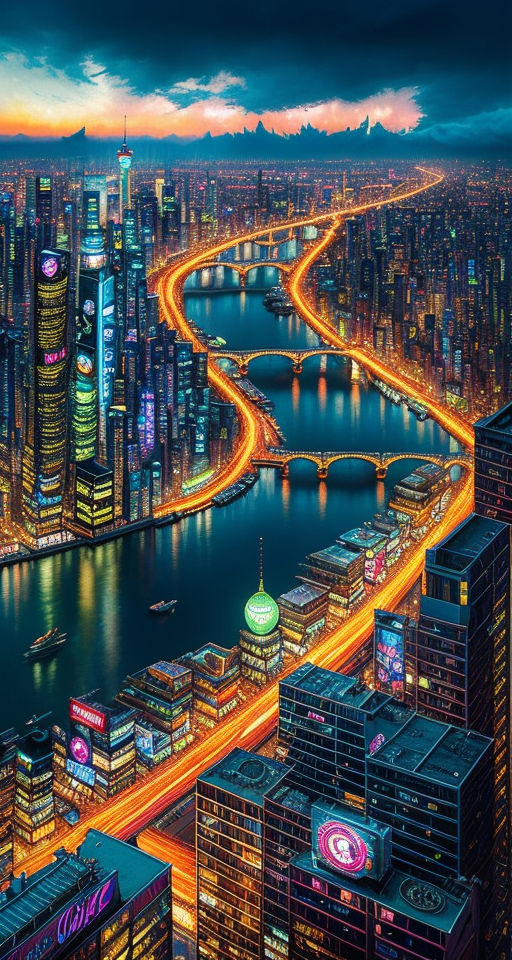 Night City Building 4K Wallpaper iPhone HD Phone #870h