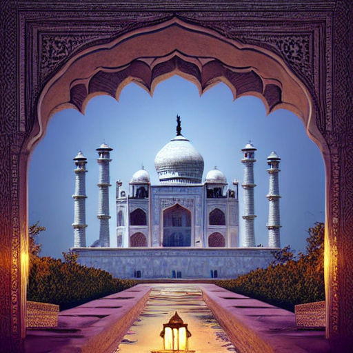 Taj mahal in island with Oceanic view from Far away by ink dust 404 -  Playground AI