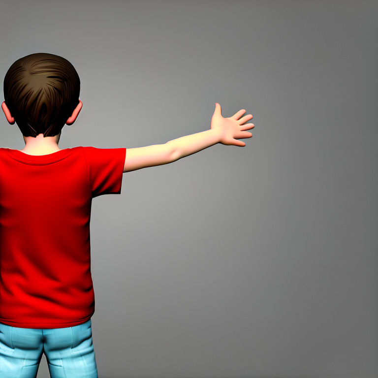 3d Model Child Rigged T-pose