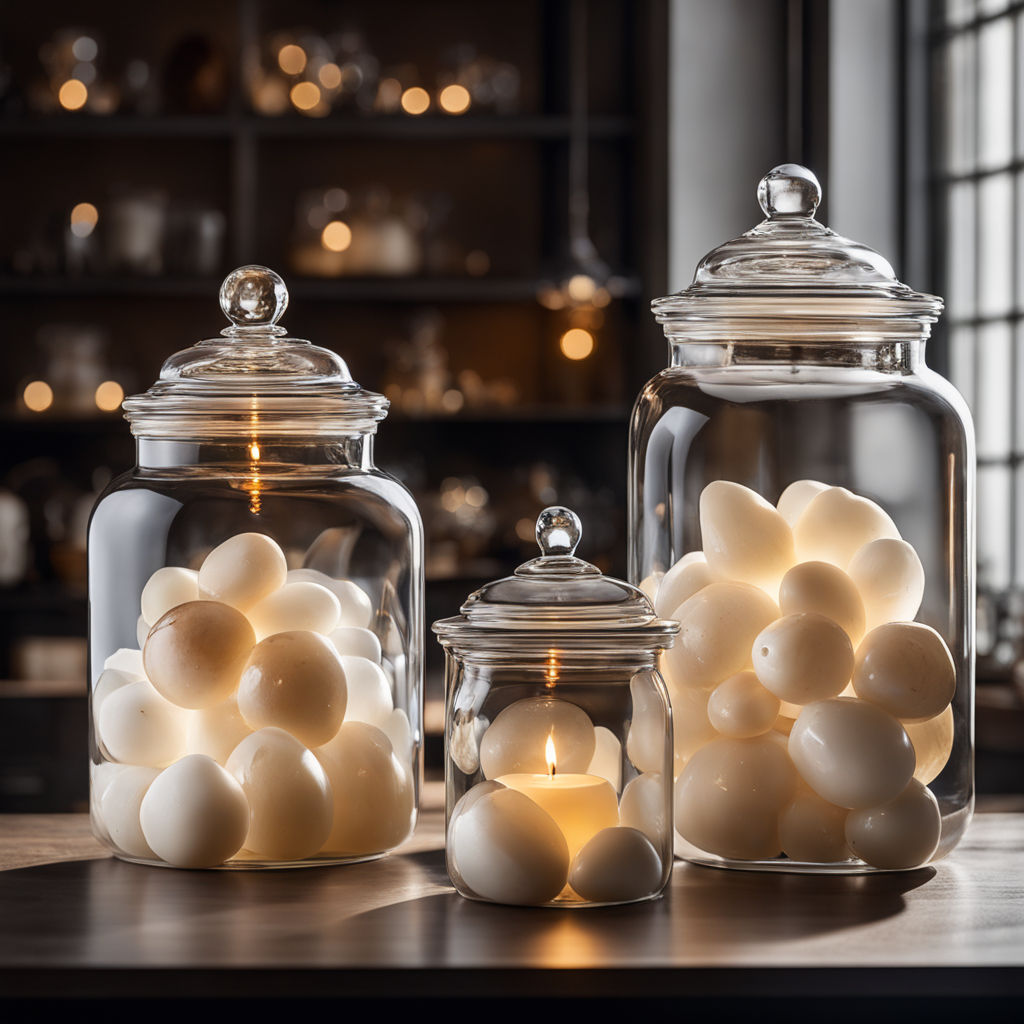 the jars are on a display stands in the background - Playground