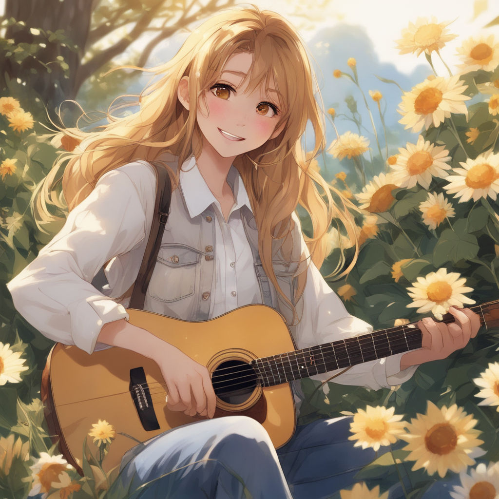 cute girls with guitar wallpapers