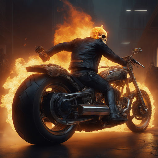 ghost rider bike on fire