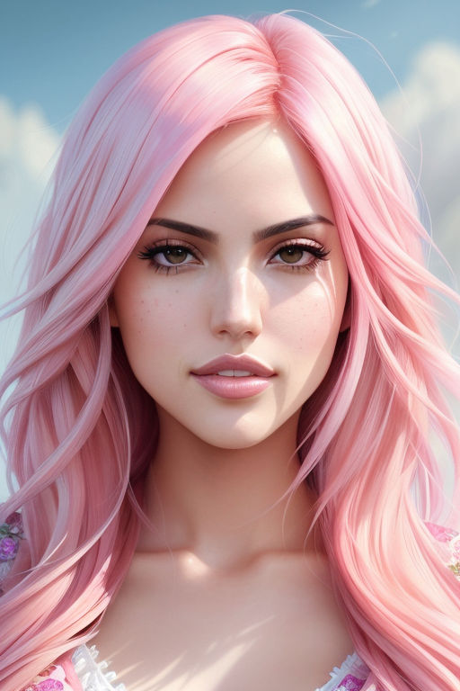 1cute girl light pink hair at the beach - Playground