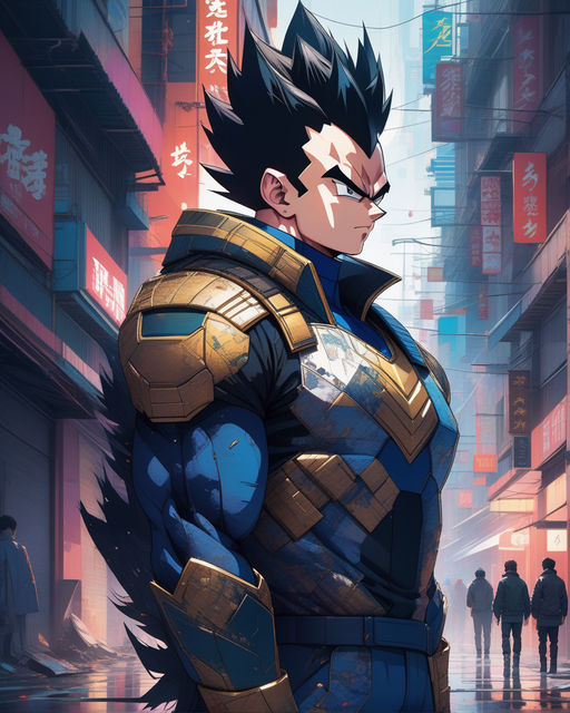 Hyperrealistic, high definition live action full body portrait of vegeta