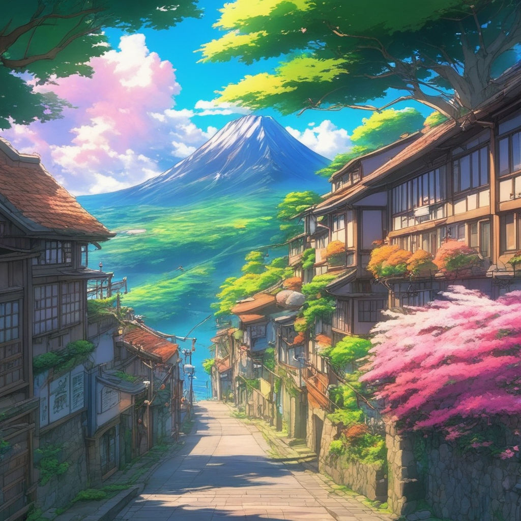 a beautiful anime village in japan digital art Stock Illustration  Adobe  Stock