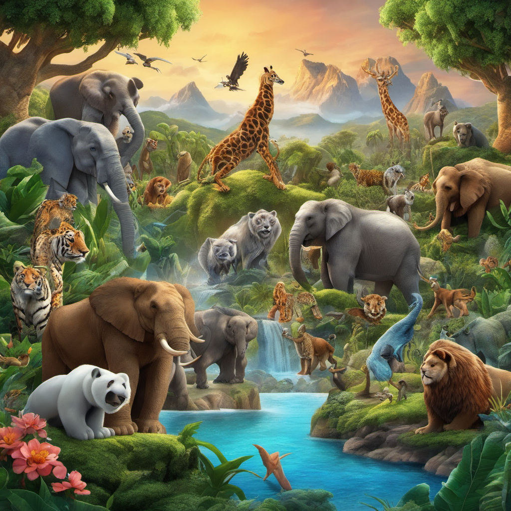 jungle background with real animals