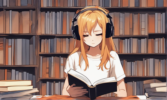 ai generated illustration of a young anime girl reading a book in a room  Stock Illustration | Adobe Stock