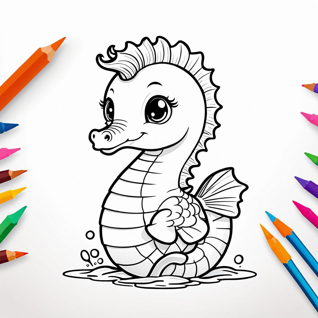 How to Draw a Sea Horse (Fishes) Step by Step | DrawingTutorials101.com