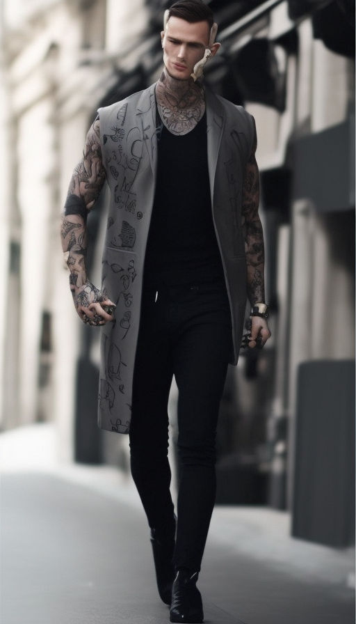 Fashion Tattooed Man with Beard. Stock Image - Image of attractive, modern:  108530261