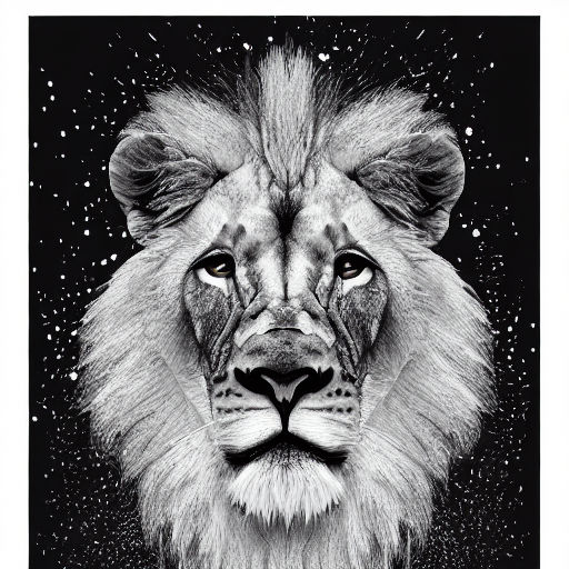 Photo & Art Print Lion in smoke on dark background