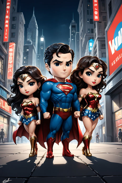 chibi batman and superman