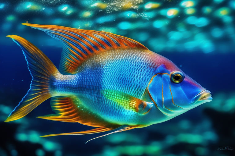 Beautiful colorful fish swiming happy in the ocean - Playground