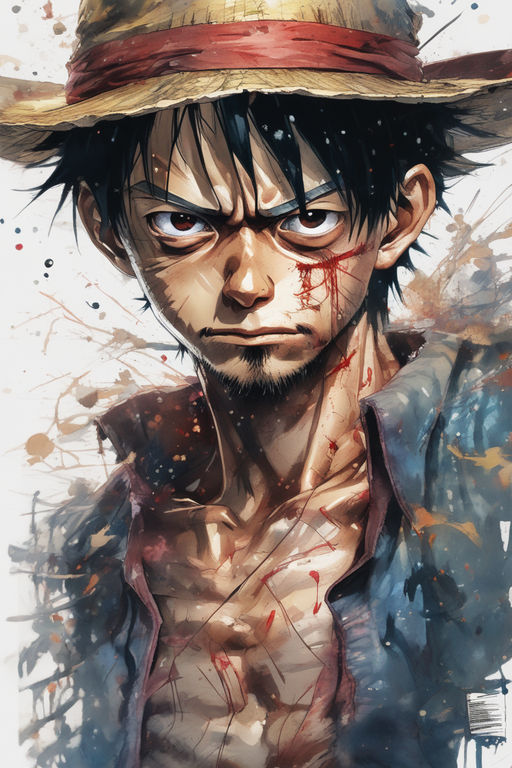 Luffy Neon Glow Art - One Piece Inspired Poster, metal print – ImagineAI