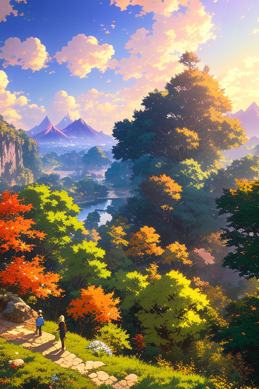 HD wallpaper: Anime Sunset Mountains Drawing Landscape HD, cartoon/comic |  Wallpaper Flare