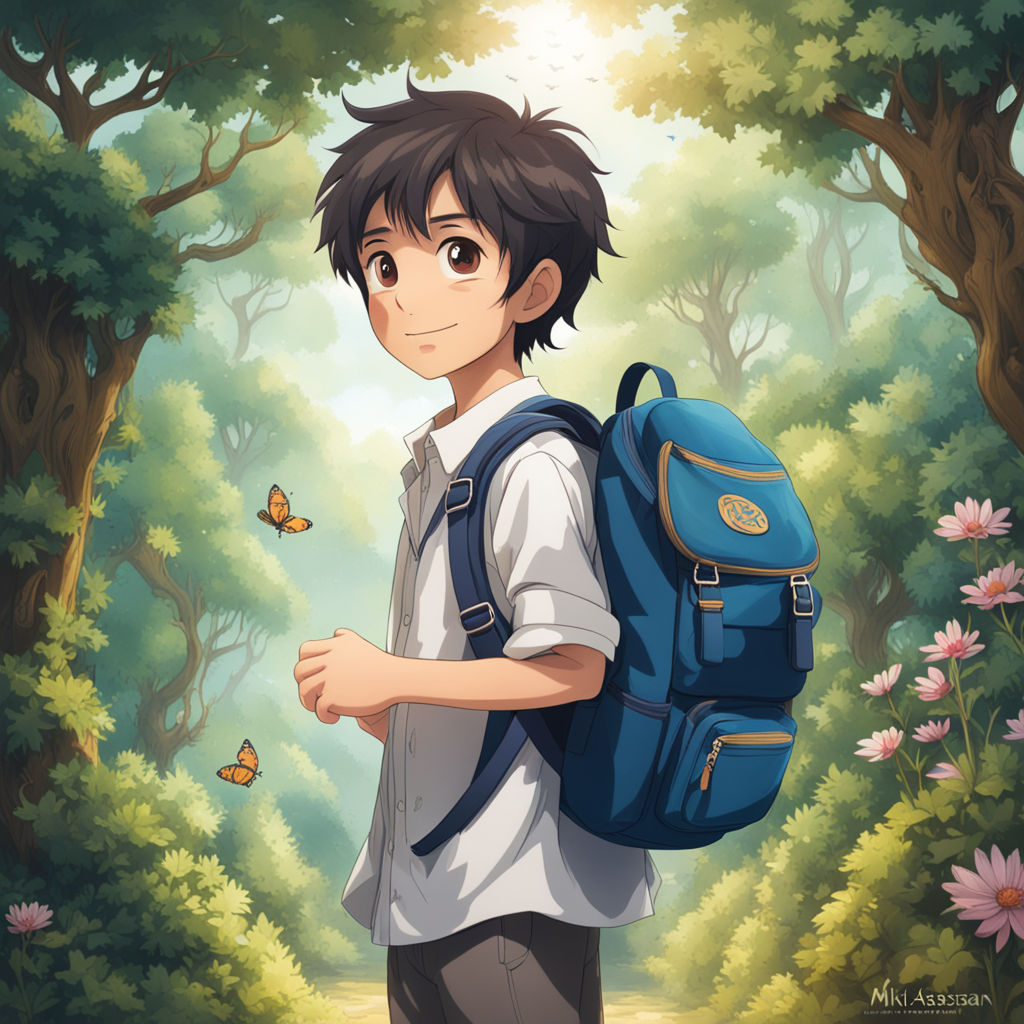 Anime Boy With Suitcase Blue Dress Anime Boy, HD wallpaper