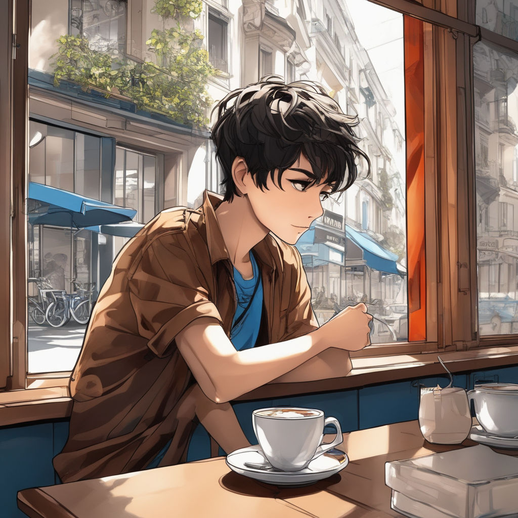 Male anime character drinking coffee illustration transparent background  PNG clipart  HiClipart