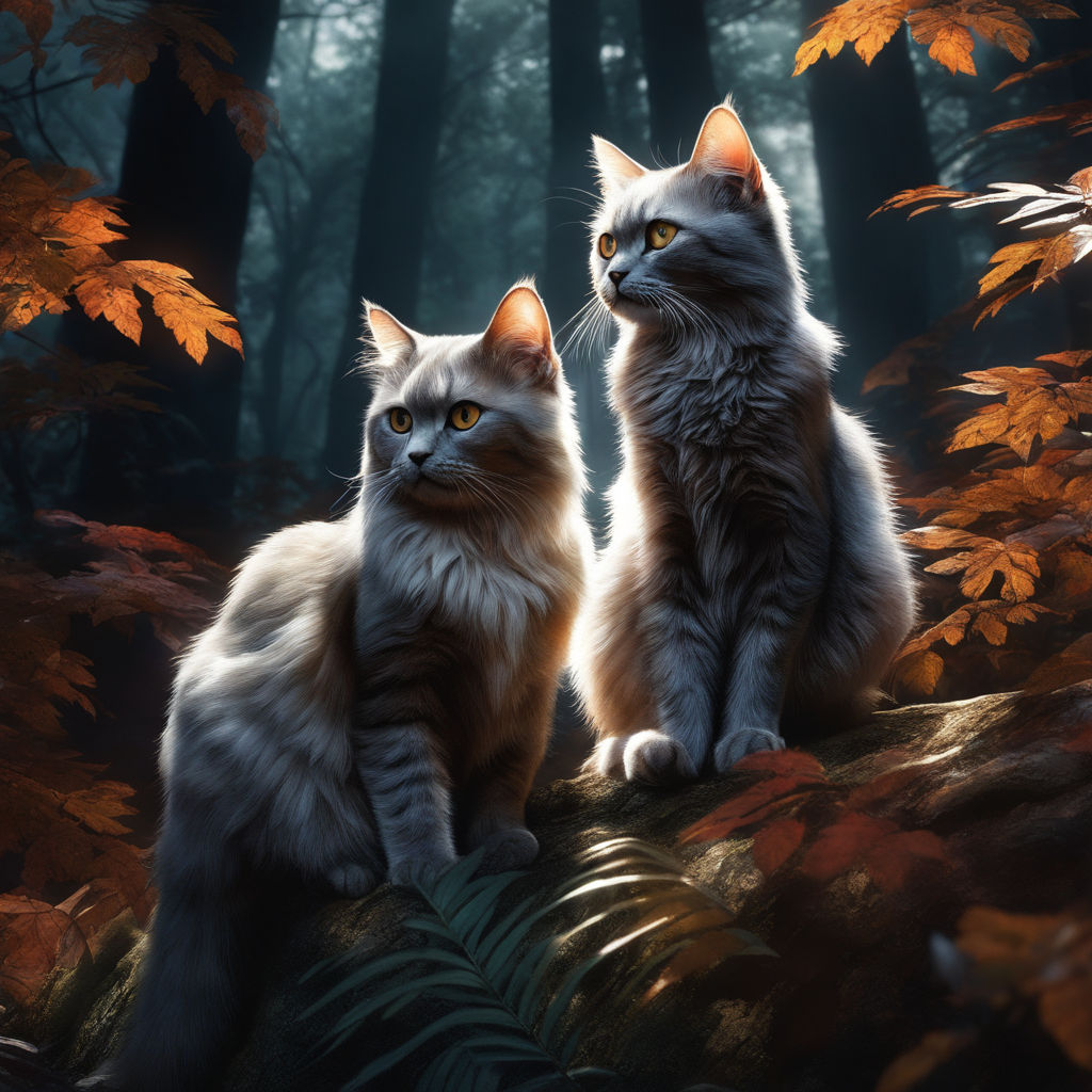 ArtStation - Cats and the forest