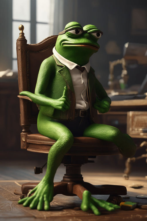 Pepe the frog as a chad meme, hyperrealistic, 8k