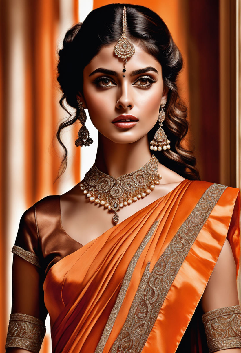 Ethnic Woven Zari Silk Light Orange Saree SARV137512