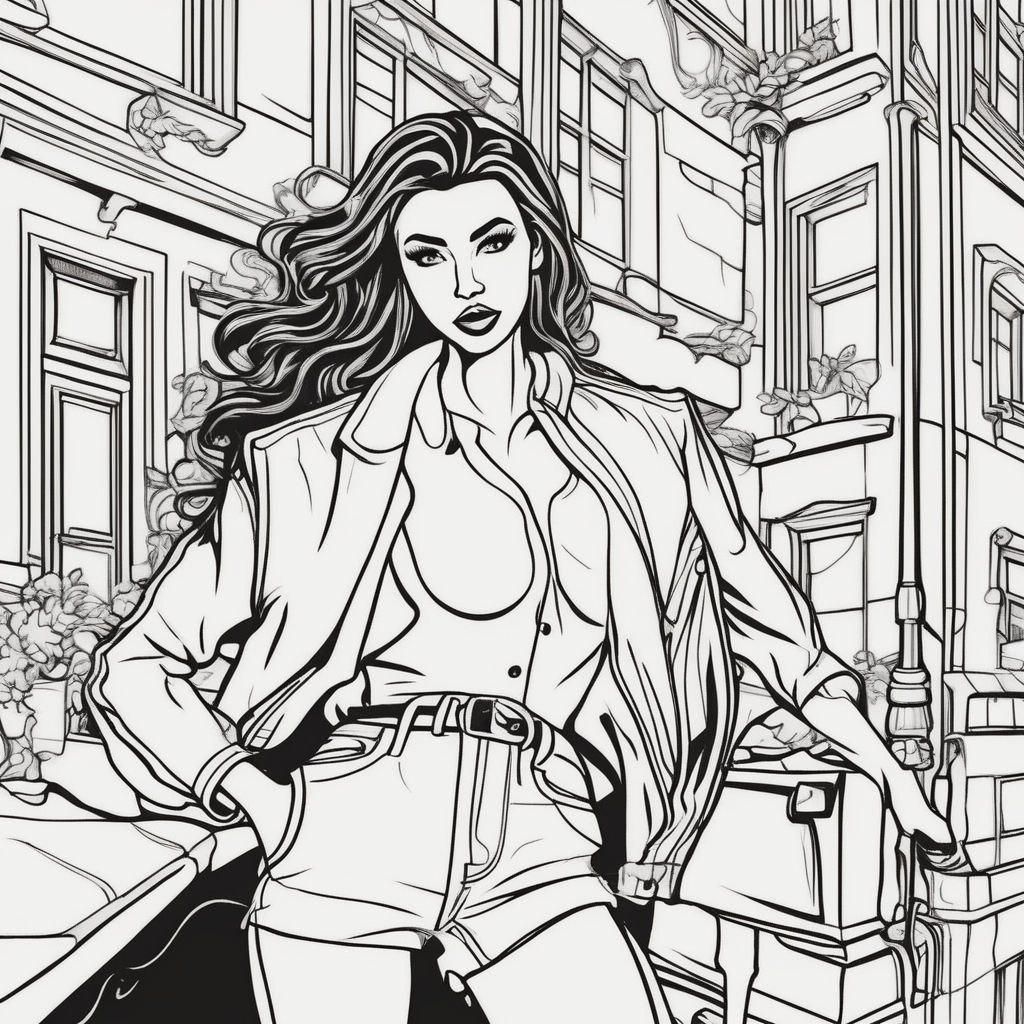 female artist coloring page