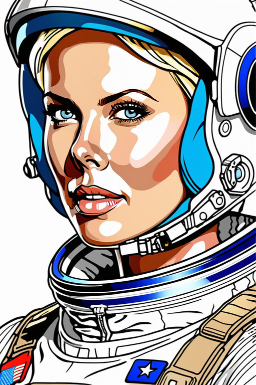 girl astronaut drawing