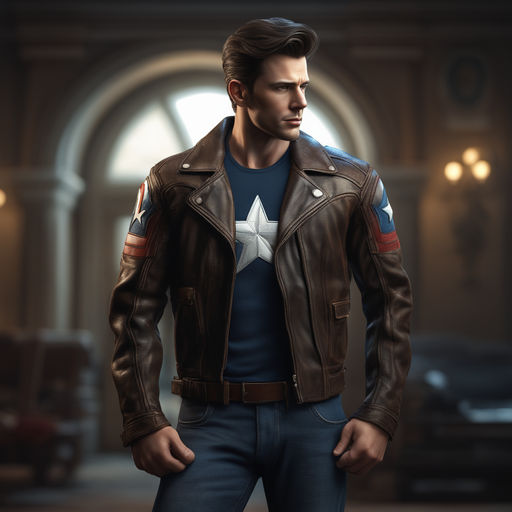 a man wearing an old school 1940s bomber jacket standing next to