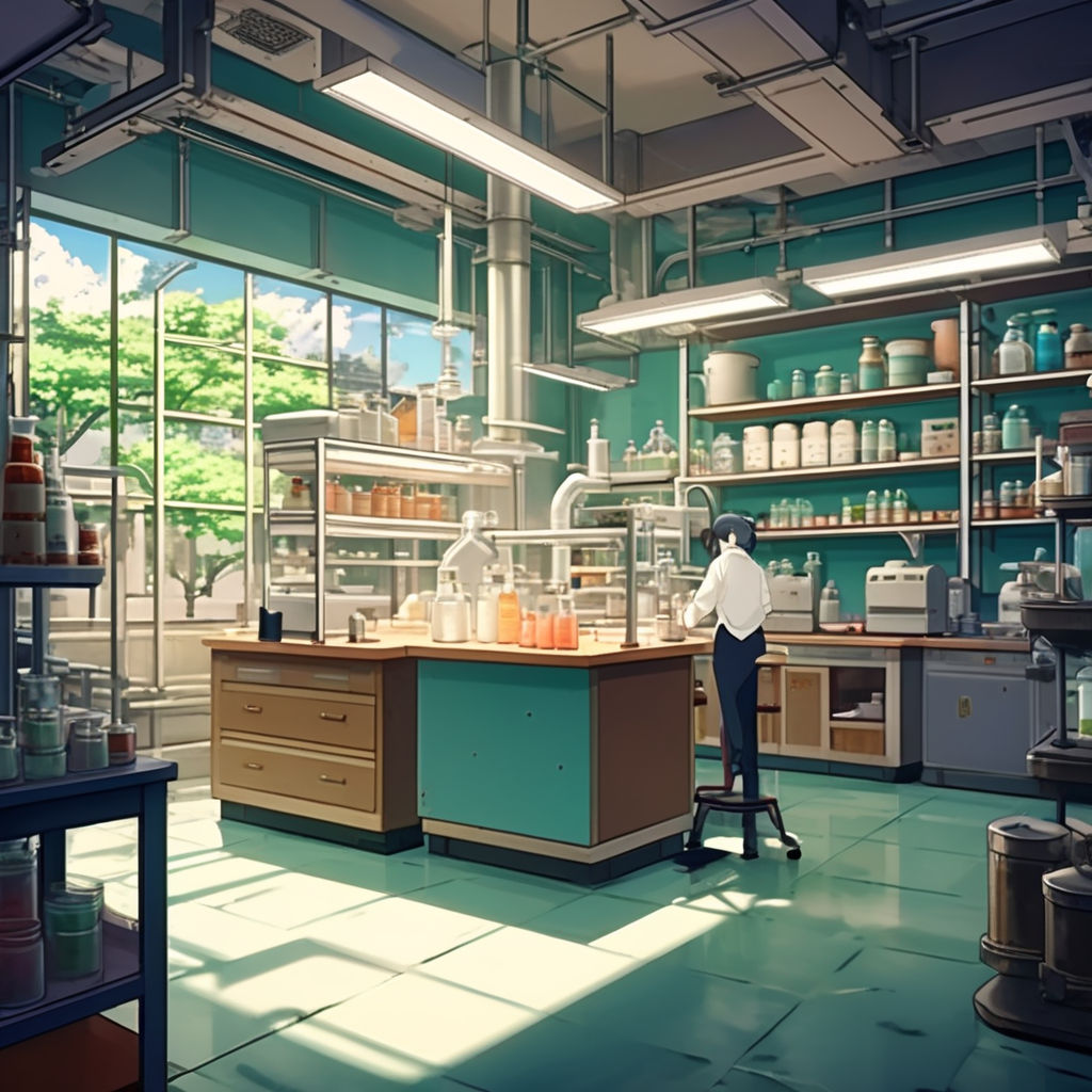 anime of a japanesse lab girl on a advanced lab