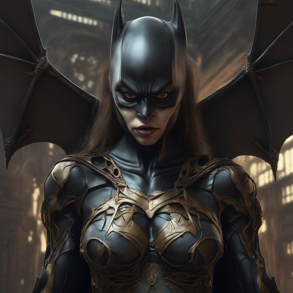 ArtStation - anime painting of style batgirl with black curly hair and blue  eyes colorful 4k