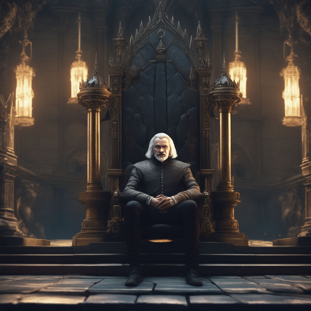 man sitting on throne