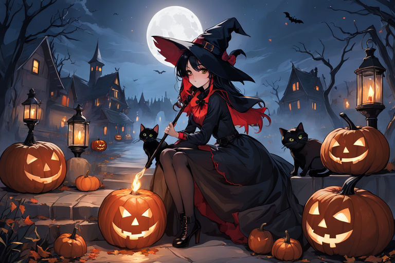 Halloween anime witch by Lyika-KreoLisa on DeviantArt