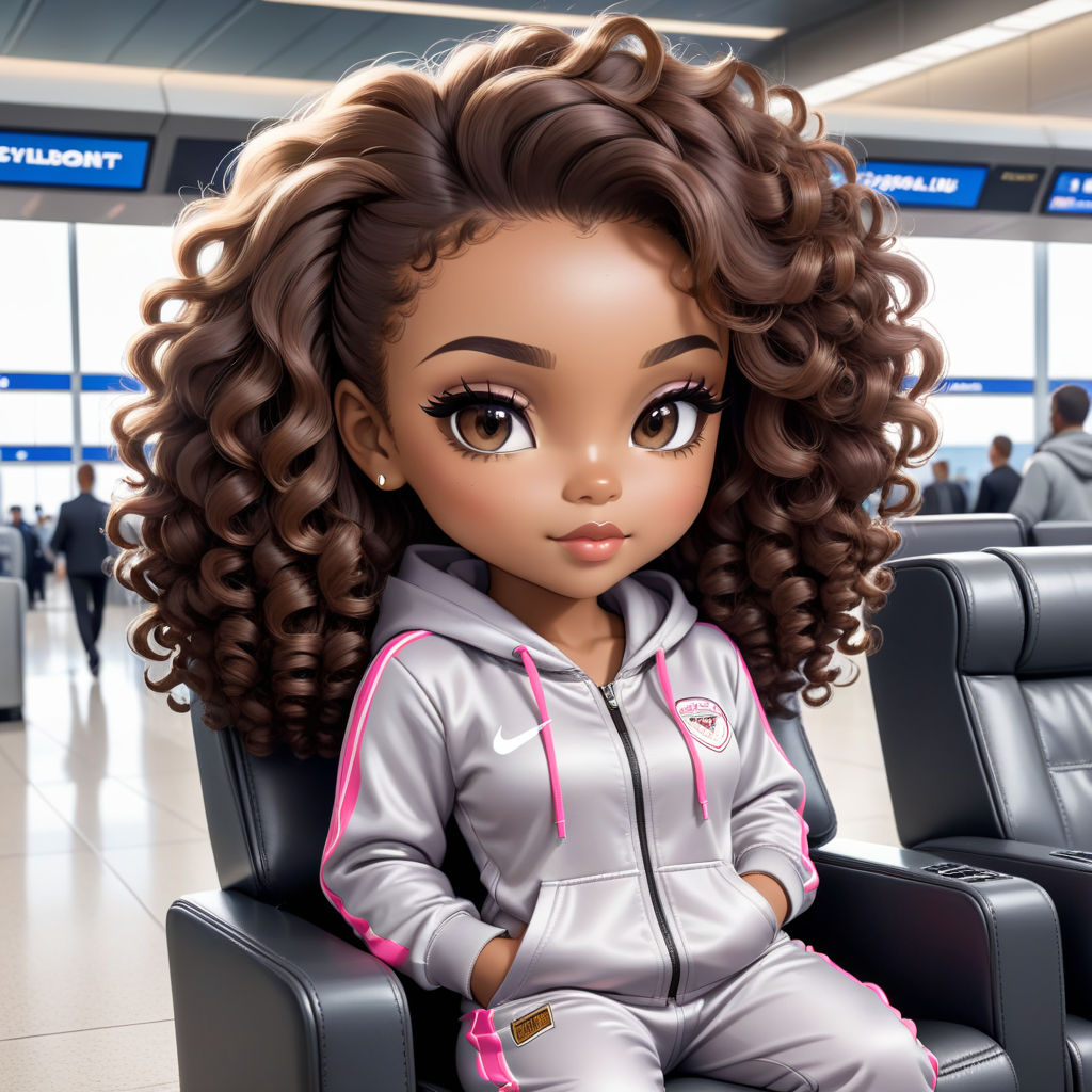 Poupée Bratz hyperdétaillée, peau claire, fille noire, 4k, cheveux bouclés,  Disney Animation Storybook, réalisme, style naturaliste et réaliste ·  Creative Fabrica