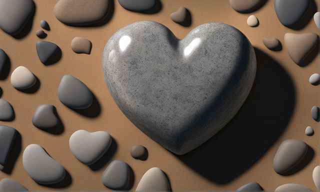 smooth heart shaped beach stone