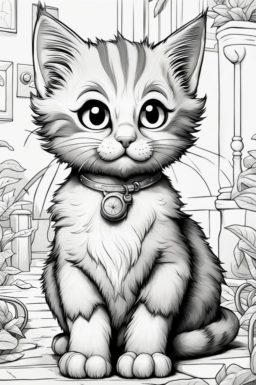 Três gatos, estilo Disney - Pixar - Gatos - Coloring Pages for Adults