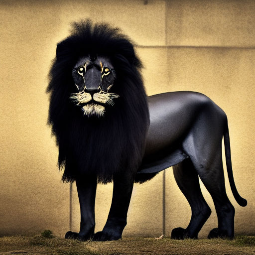 rare black lion