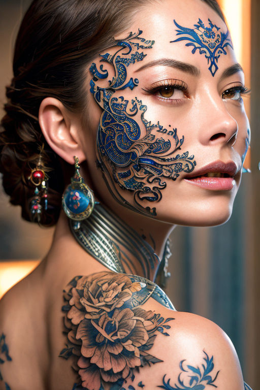 Flowers | Neck tattoos women, Facial tattoos, Hairline tattoos