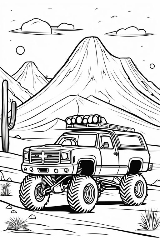 Monster Truck Coloring Book for Kids: Simple Coloring Book for